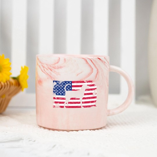 Coonhound USA American Flag Marble Mugs