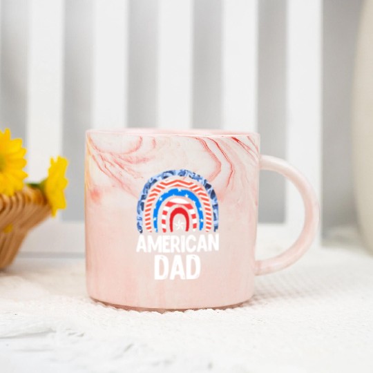 All American Dad Independence Day Party USA Father Marble Mugs