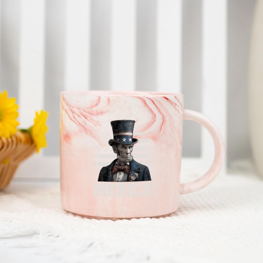 Merica Lincoln President Independence Day Party Marble Mugs