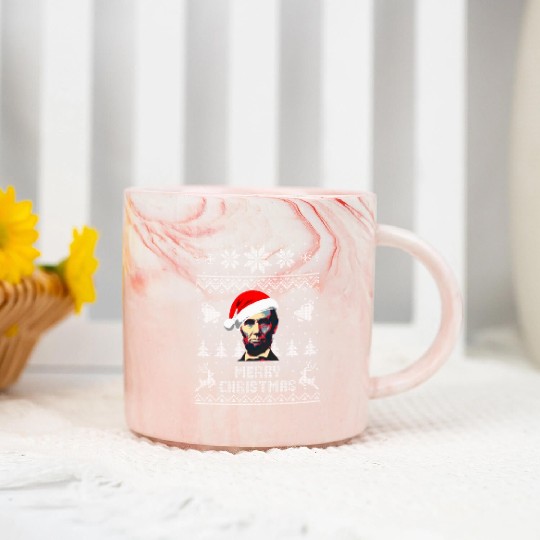 Abraham Lincoln Merry Christmas Marble Mugs