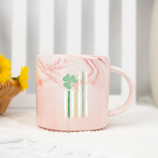 Irish American Flag Design Cool Distressed Style Marble Mugs