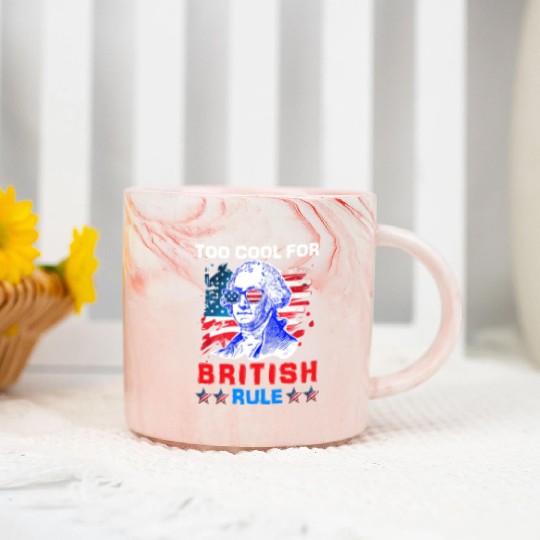 George Washington Too cool for British Rule US Marble Mugs