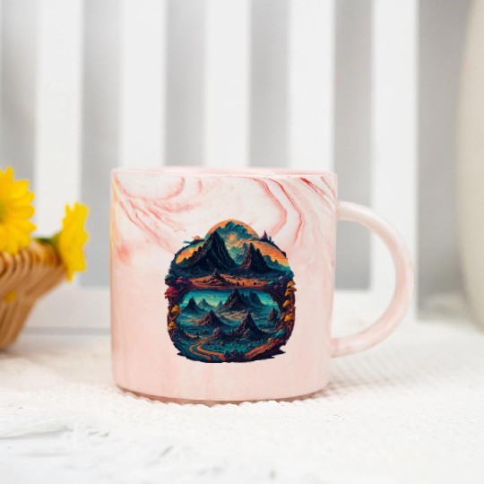 Psychedelic mystical illustration Marble Mugs