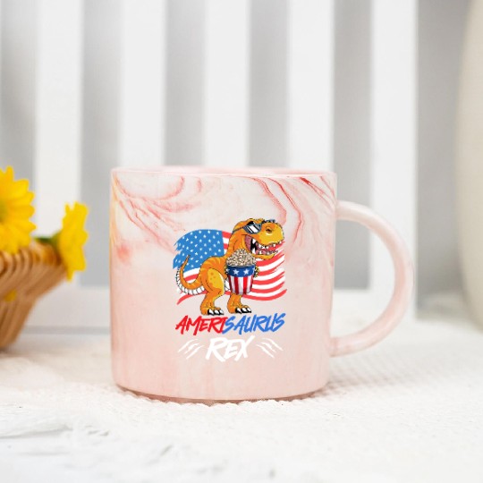 Amerisaurus Rex America Party Independence Day Marble Mugs