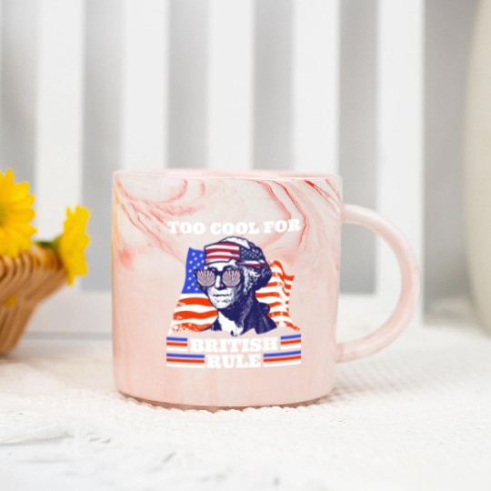 George Washington Too cool for British rule USA Marble Mugs