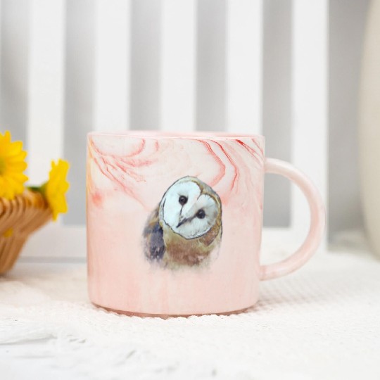 Barn Owl Painting Owl Marble Mugs