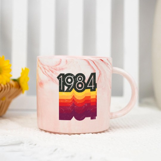 36th 80s Style 1984 Marble Mugs