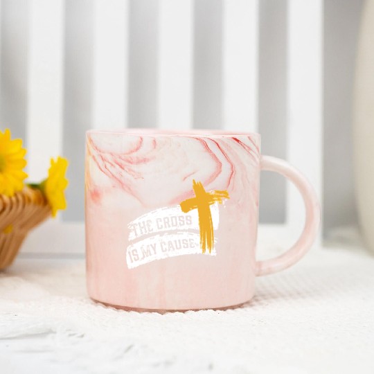 Cross is My Cause Support Christian Catholic Jesus Marble Mugs