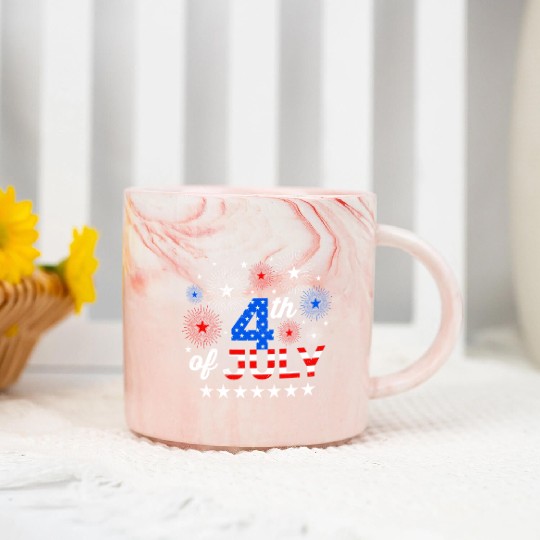 4th July Independence Day Independent America Marble Mugs