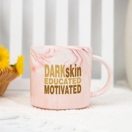 Darkskin educated motivated Melanin apparel Marble Mugs