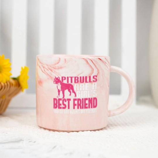 Pitbull Girls Best Friend No One Bullies Friends Marble Mugs