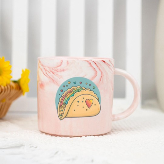 Taco-Lover I Love Tacos Heart Spicy Foodie Marble Mugs