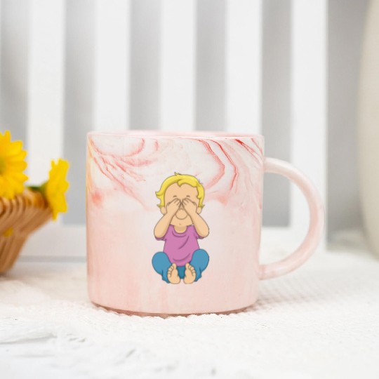 Peek-a-Boo Kid Marble Mugs
