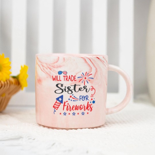 Trade Sister For Fireworks Funny Boys 4th Of July Marble Mugs