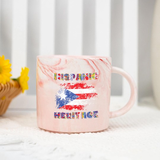 Puerto Rico Hispanic Heritage Month Marble Mugs