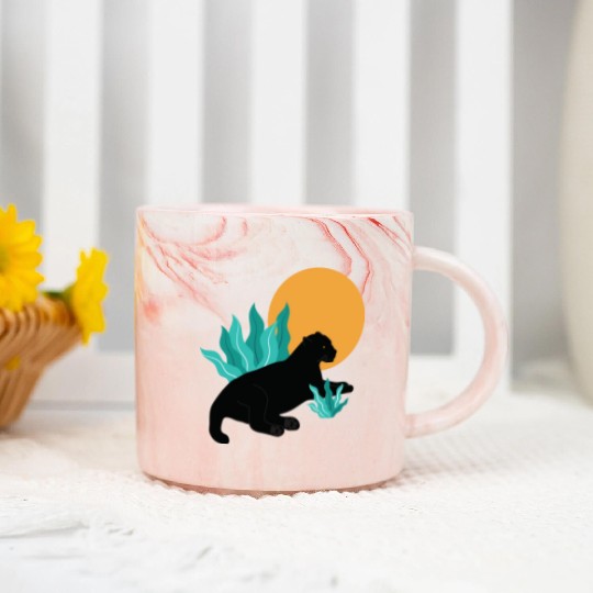 Sunday Chillout With Black Panther Marble Mugs