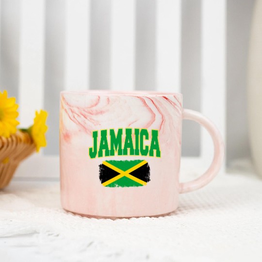 Jamaica Flag National Country Caribbean Vacation Marble Mugs