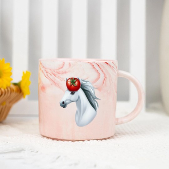Horse Head Tomato - Creative Horse & Vegetable Marble Mugs
