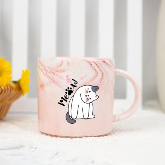 Meow | Cat Lover Marble Mugs