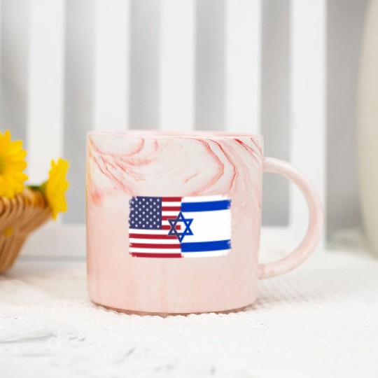 Israel Usa Flag Marble Mugs