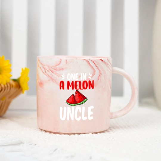 One In A Melon Uncle Watermelon Family Marble Mugs