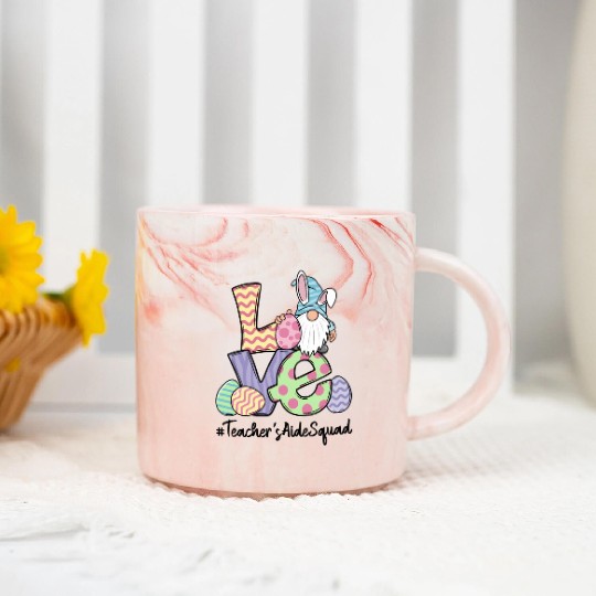 Love Easter Teacher'S Aide Gnomes Teacher Easter 2 Marble Mugs