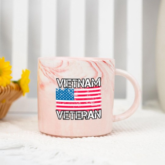 Vietnam Veteran Us Flag Military Vet Marble Mugs