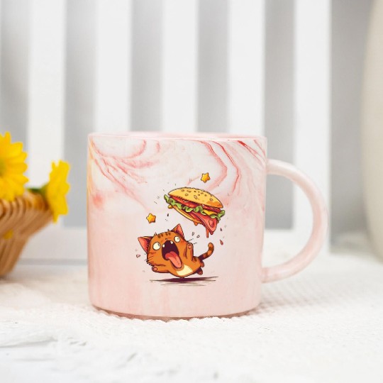 Cat and Taco A Perfectly Delicious Pair Marble Mugs