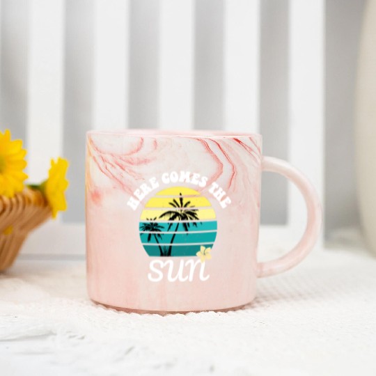 Here comes the sun Summer vacation Marble Mugs