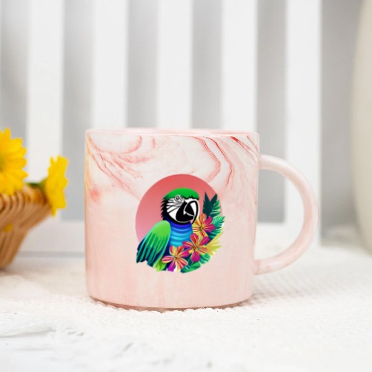 Macaw in the Tropics Marble Mugs