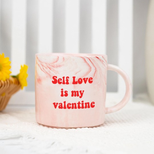 Self love is my valentine cute summer stars Marble Mugs