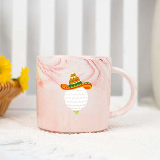 Margarita Golf Ball Mexican Sombrero Marble Mugs