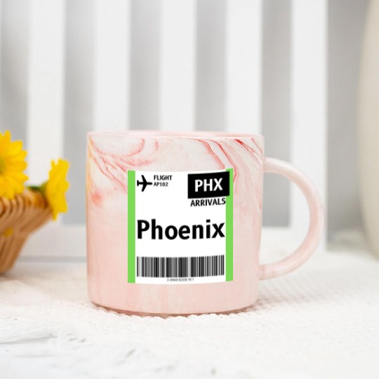 airplane ticket phoenix Marble Mugs