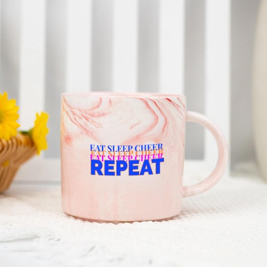 eat sleep cheer repeat quote red nostalgia Marble Mugs