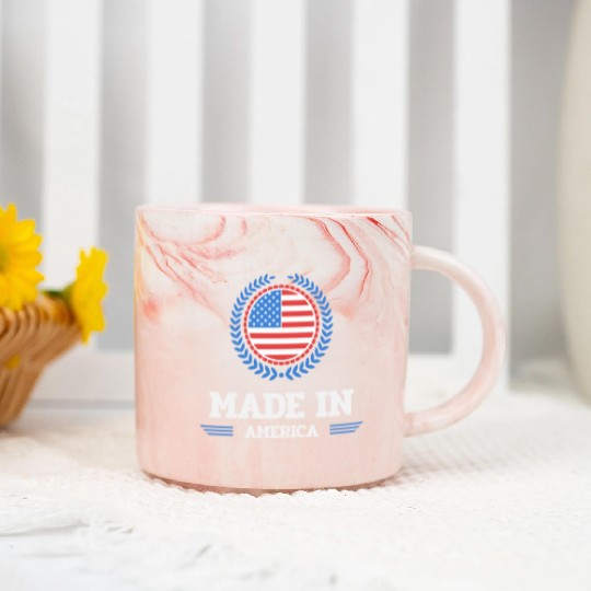 made in america red girl love Marble Mugs