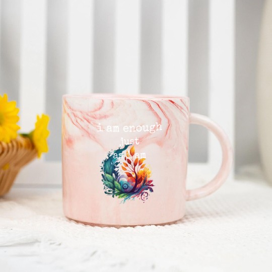 I am Enough just as I am Marble Mugs