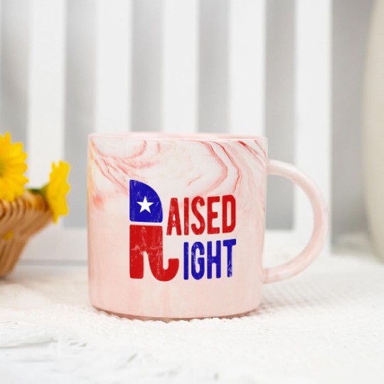 Raised Right Proud Republican Elephant Logo Usa Marble Mugs