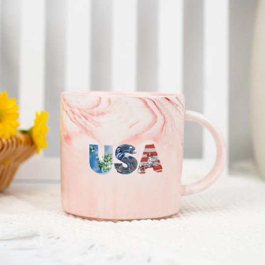 USA STATUE OF LIBERTY Comfort Colors Marble Mugs, USA