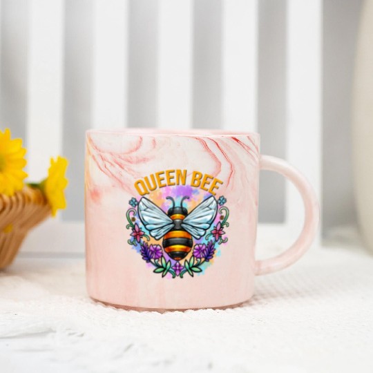 Queen Bee Gardening Marble Mugs