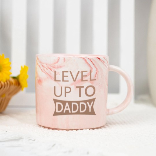 Level up to Daddy Marble Mugs