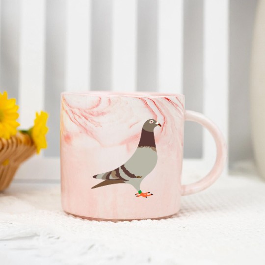 Red brown racing pigeon logo for racing pigeon ent Marble Mugs