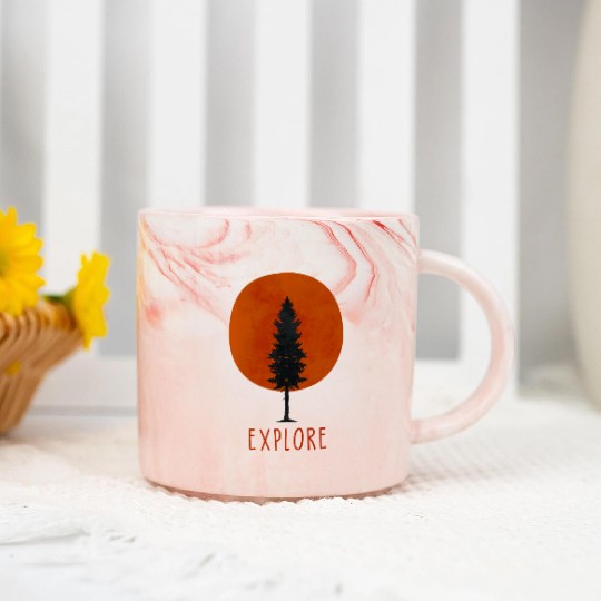 Tree Minimalist Nature Marble Mugs
