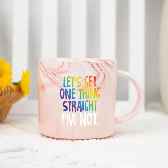 Lgbtq Rainbow Pride Not Straight Gay Lesbian Marble Mugs