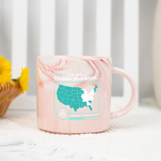 Cicada Invasion Coming To These States In Us Map Marble Mugs