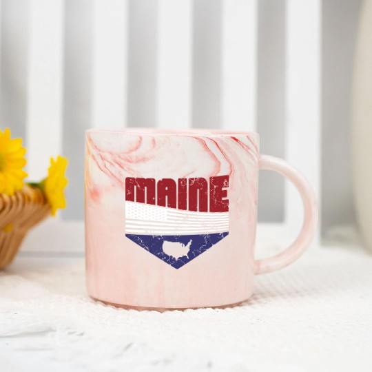 Retro Vintage Maine Usa Marble Mugs
