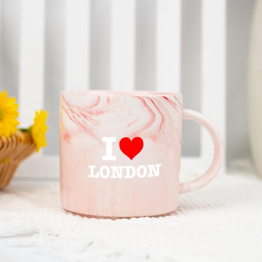 London I Love London I Heart London Marble Mugs