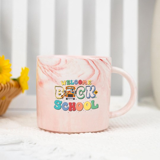 Welcome Back to School for Cute Funny School Bus Marble Mugs