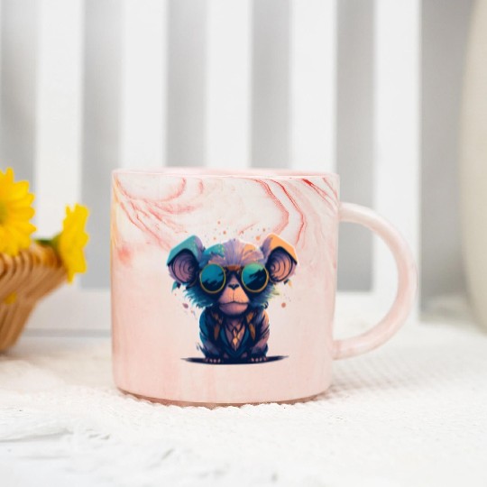 Rebellious Bananas | Punk Monkey Marble Mugs