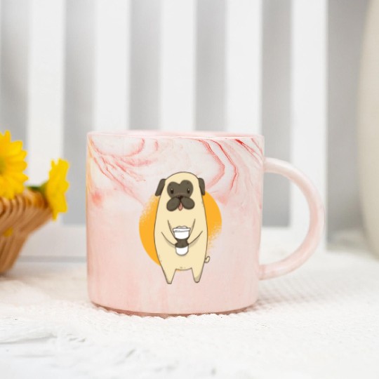 Pug Coffee Marble Mugs