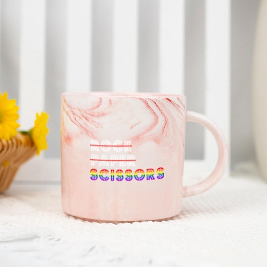 Rock Paper Scissors LGBT For Lesbians Lesbian Gay Marble Mugs